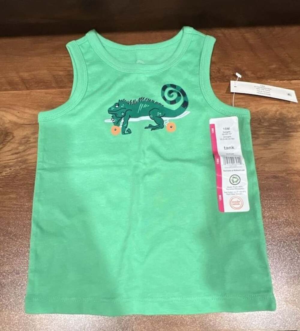 Wonder Nation Toddler Boys Iguana Graphic Tank Top Opal Green Size 18M